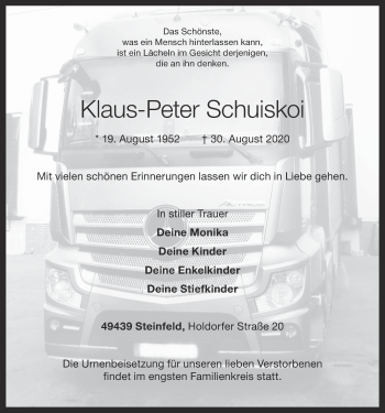 Anzeige von Klaus-Peter Schuiskoi von OM-Medien
