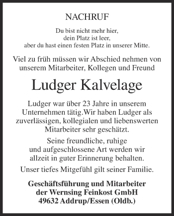 Anzeige von Ludger Kalvelage von OM-Medien