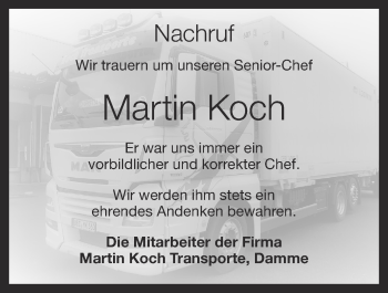 Anzeige von Martin Koch von OM-Medien