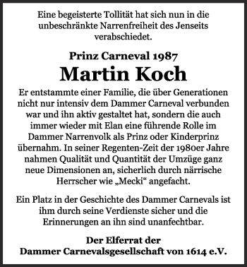 Anzeige von Martin Koch von OM-Medien