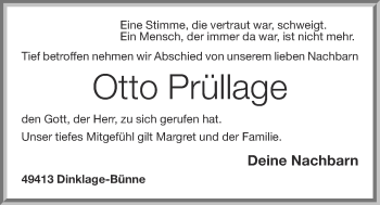 Anzeige von Otto Prüllage von OM-Medien