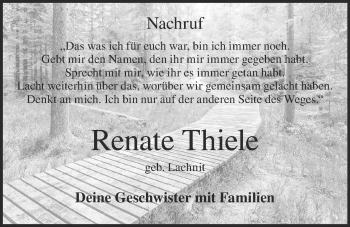Anzeige von Renate Thiele von OM-Medien
