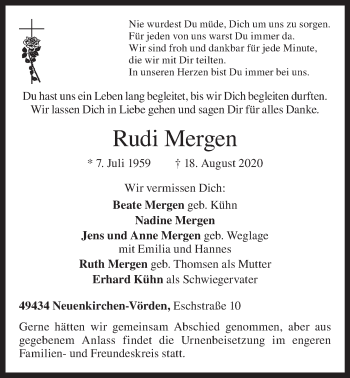 Anzeige von Rudi Mergen von OM-Medien