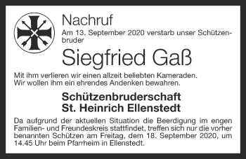 Anzeige von Siegfried Gaß von OM-Medien