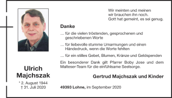 Anzeige von Ulrich Majchszak von OM-Medien
