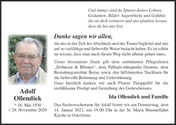 Anzeige von Adolf Ollendiek von OM-Medien