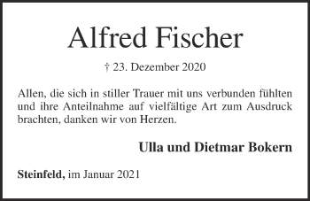 Anzeige von Alfred Fischer von OM-Medien