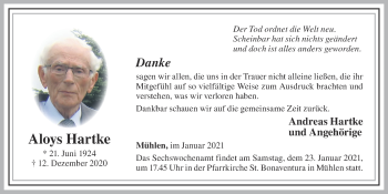 Anzeige von Aloys Hartke von OM-Medien