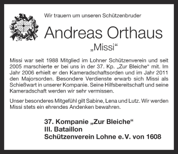 Anzeige von Andreas Orthaus von OM-Medien