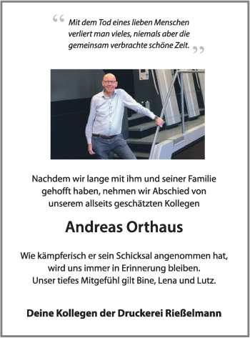Anzeige von Andreas Orthaus von OM-Medien