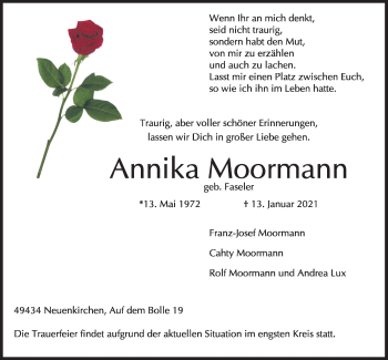 Anzeige von Annika Moormann von OM-Medien