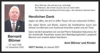 Anzeige von Bernard Blömer von OM-Medien