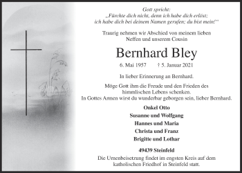 Anzeige von Bernhard Bley von OM-Medien