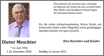 Anzeige von Dieter Meschter von OM-Medien