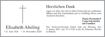 Anzeige von Elisabeth Abeling von OM-Medien