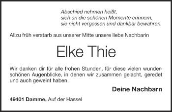 Anzeige von Elke Thie von OM-Medien