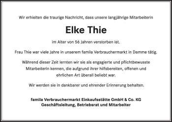Anzeige von Elke Thie von OM-Medien