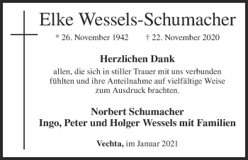 Anzeige von Elke Wessels-Schumacher von OM-Medien