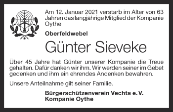 Anzeige von Günter Sieveke von OM-Medien