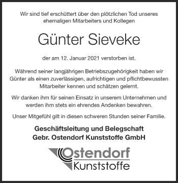 Anzeige von Günter Sieveke von OM-Medien