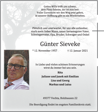 Anzeige von Günter Sieveke von OM-Medien