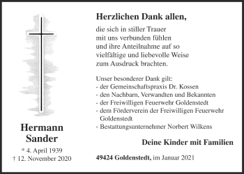 Anzeige von Hermann Sander von OM-Medien
