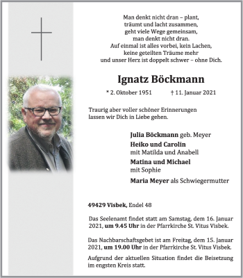 Anzeige von Ignatz Böckmann von OM-Medien