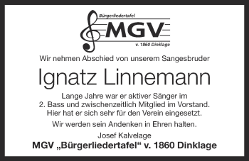 Anzeige von Ignatz Linnemann von OM-Medien