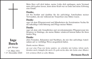 Anzeige von Inge Busch von OM-Medien