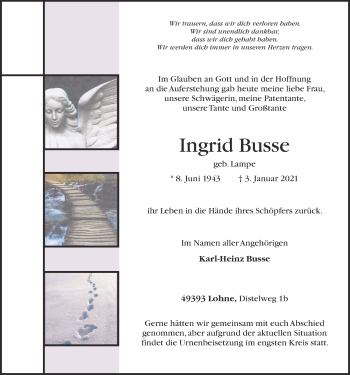 Anzeige von Ingrid Busse von OM-Medien