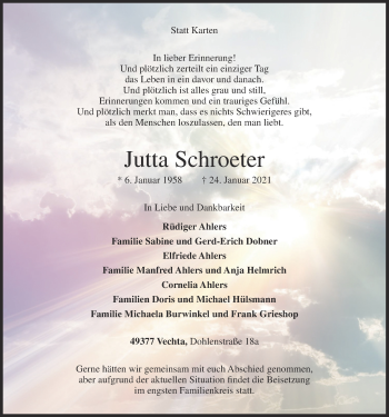 Anzeige von Jutta Schroeter von OM-Medien