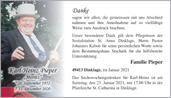 Anzeige von Karl-Heinz Pieper von OM-Medien