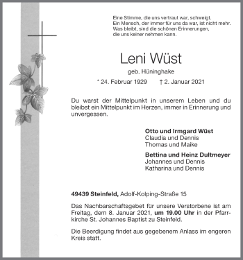 Anzeige von Leni Wüst von OM-Medien