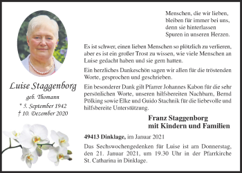 Anzeige von Luise Staggenborg von OM-Medien