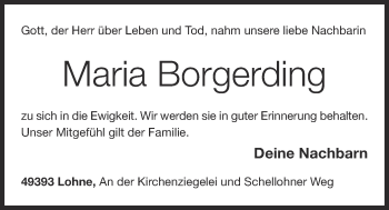 Anzeige von Maria Borgerding von OM-Medien