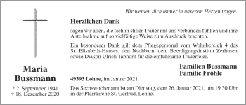 Anzeige von Maria Bussmann von OM-Medien