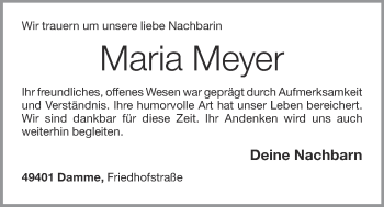Anzeige von Maria Meyer von OM-Medien