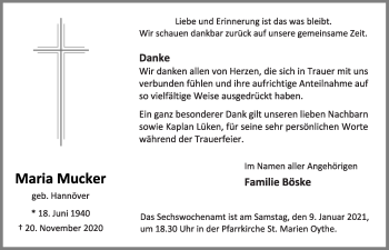 Anzeige von Maria Mucker von OM-Medien
