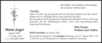 Anzeige von Maria Seeger von OM-Medien