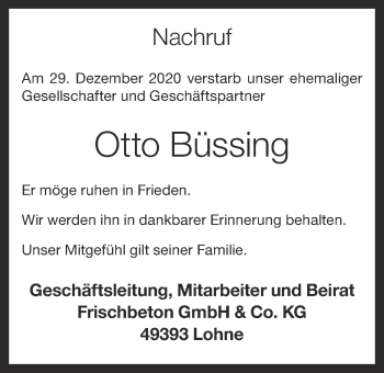 Anzeige von Otto Büssing von OM-Medien