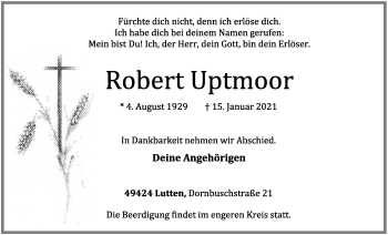 Anzeige von Robert Uptmoor von OM-Medien