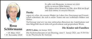 Anzeige von Rosa Schlörmann von OM-Medien