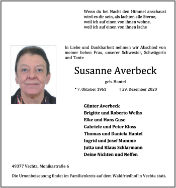 Anzeige von Susanne Averbeck von OM-Medien
