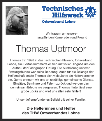 Anzeige von Thomas Uptmoor von OM-Medien