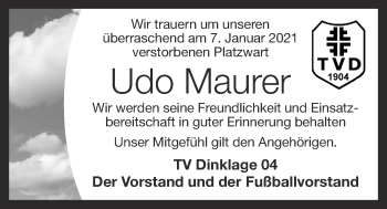 Anzeige von Udo Maurer von OM-Medien