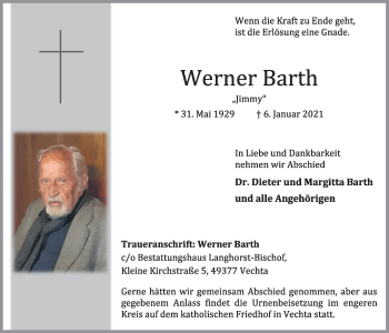 Anzeige von Werner Barth von OM-Medien