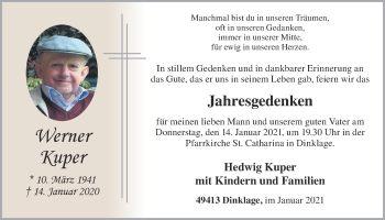 Anzeige von Werner Kuper von OM-Medien
