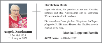 Anzeige von Angela Sandmann von OM-Medien