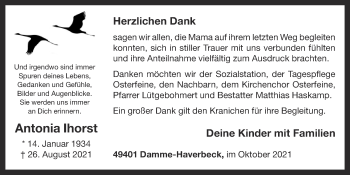 Anzeige von Antonia Ihorst von OM-Medien