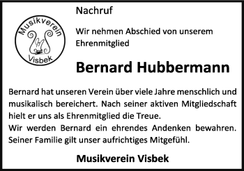 Anzeige von Bernard Hubbermann von OM-Medien
